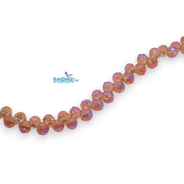 БУСИНА из стекла, капля шарообразная с огр., Fireopal,6х6мм