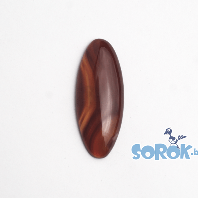 КАБОШОН из агата, янтарный