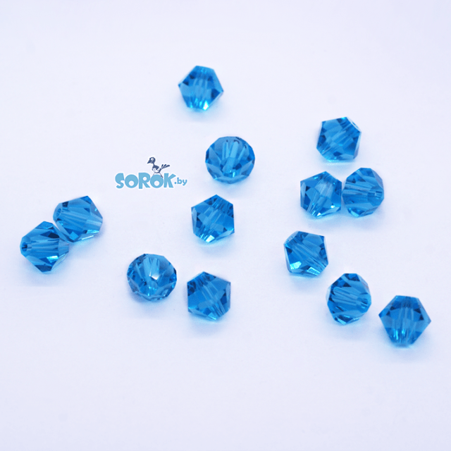БИКОНУС, Aquamarine (Чехия), 7мм 