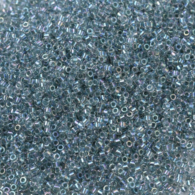 Бисер MIYUKI Delica цилиндр прозрачный Sea Foam Lined Crystal AB DB0084/3г
