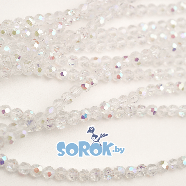 БУСИНА из стекла с юв. огр., Crystal AB