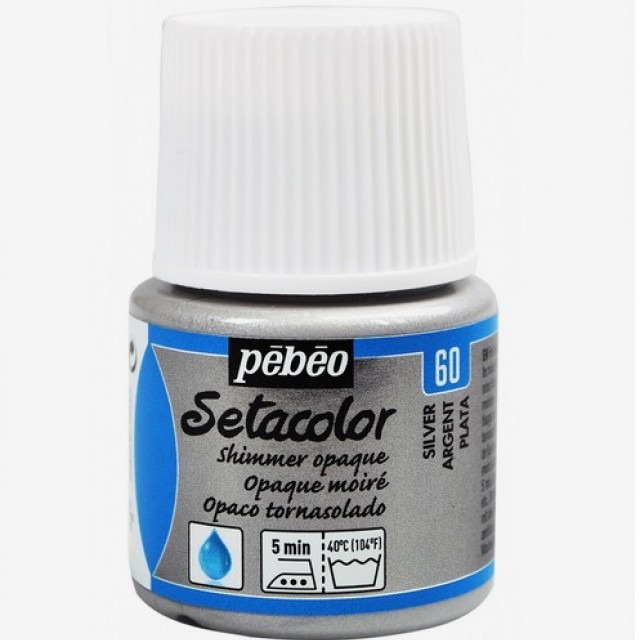 КРАСКА для ткани мерцающая PEBEO Setacolor, под серебро