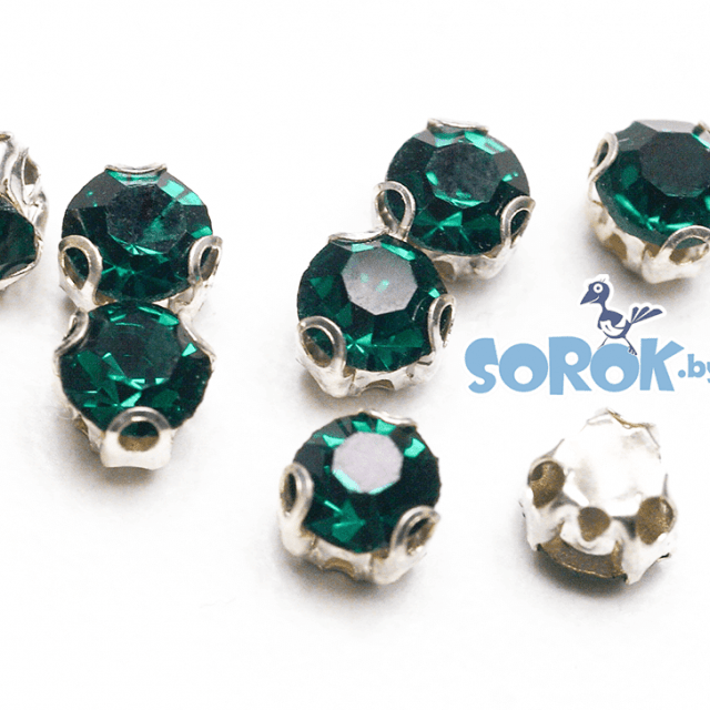 ПРИШИВНЫЕ СТРАЗЫ в цапах, Emerald, серебро