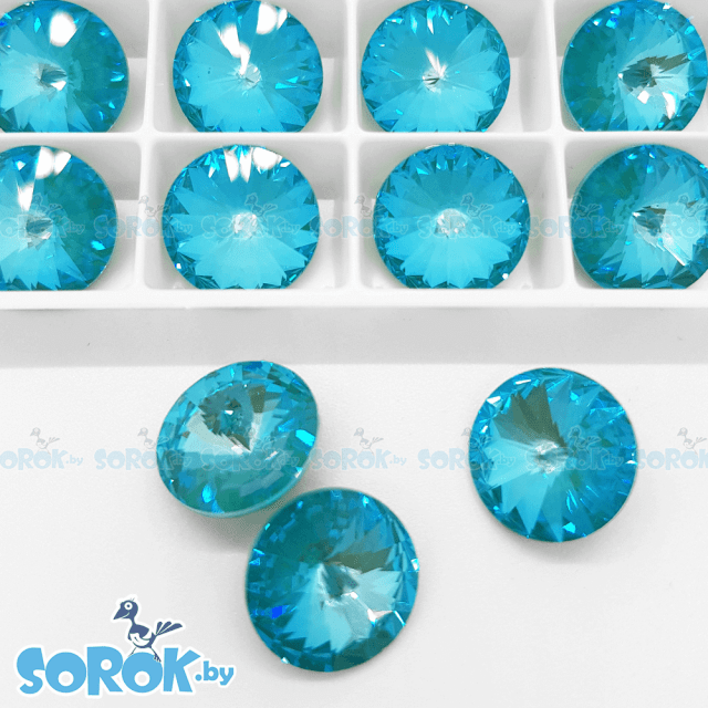 РИВОЛИ Swarovski 1122, Crystal Laguna Delite (L142D) Unfoiled