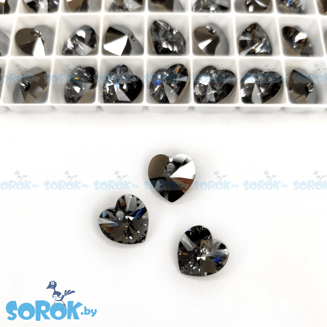 Подвеска Swarovski 6228, Silver Night, 10,3*10мм