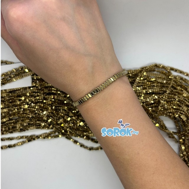 ГЕМАТИТ, рубка, золото, 2х4мм