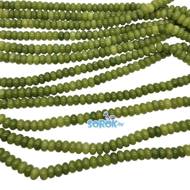 КВАРЦ, кракле, весенняя трава, рондел, 6х10мм