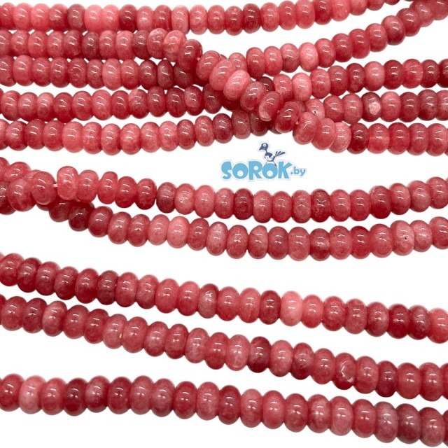 КВАРЦ , кракле, маджента, рондел, 6х10мм