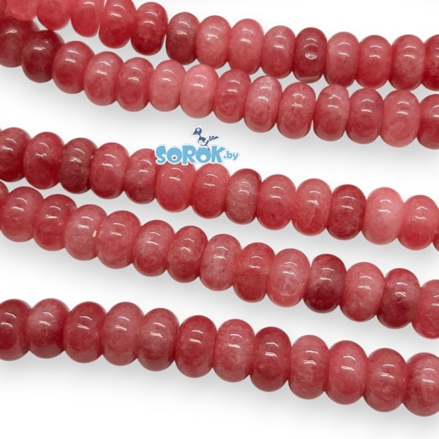 КВАРЦ , кракле, маджента, рондел, 6х10мм