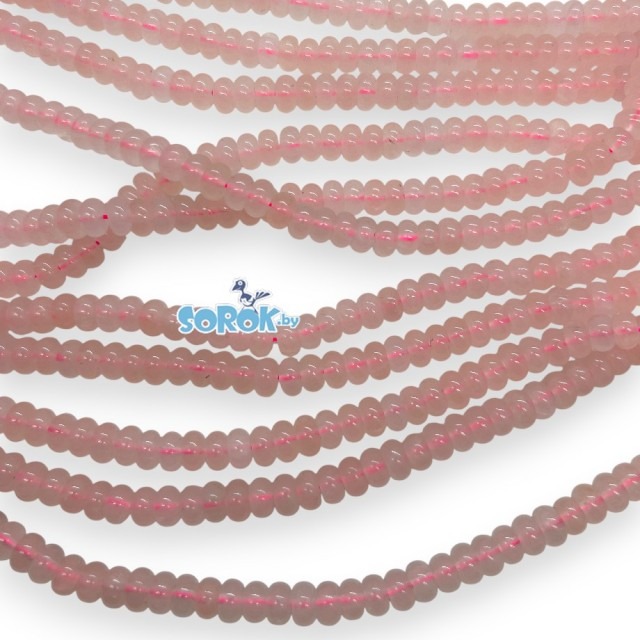 КВАРЦ розовый, рондел, 4,5х8,5мм
