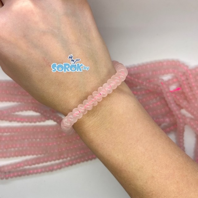 КВАРЦ розовый, рондел, 4,5х8,5мм