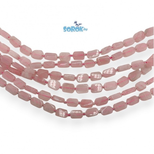 КВАРЦ розовый, прямоугольник (12х8мм)