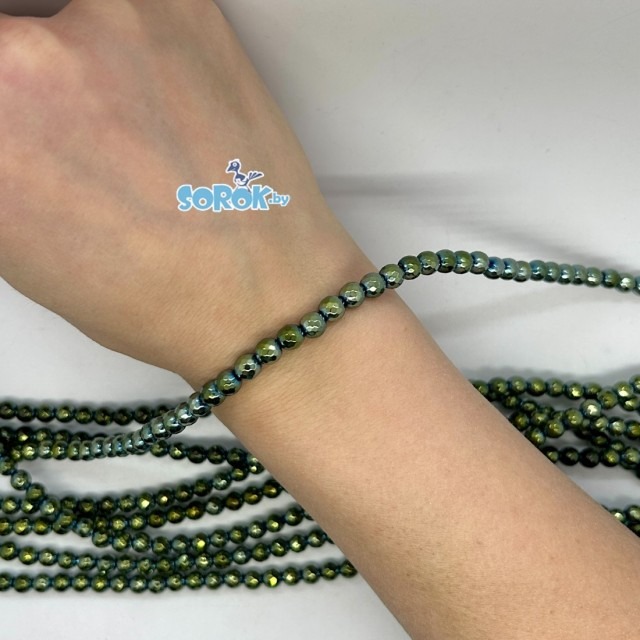 ГЕМАТИТ с огр., зеленый металлик