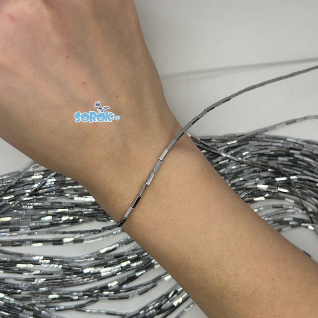 ГЕМАТИТ, брусок мини, серебро, 6х1,5мм