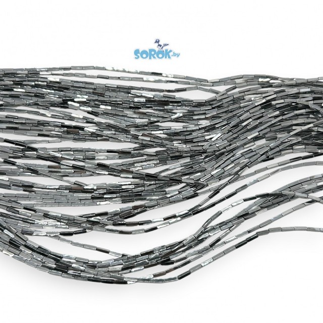 ГЕМАТИТ, брусок мини, серебро, 6х1,5мм