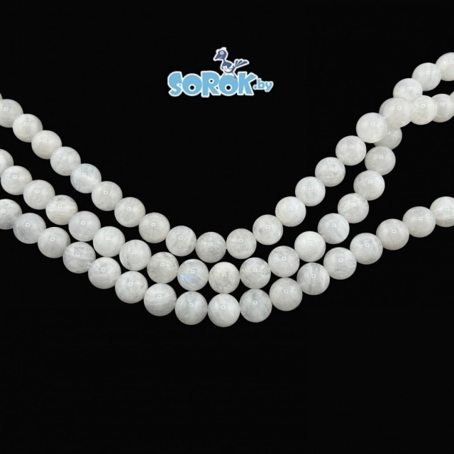 ЛУННЫЙ КАМЕНЬ, кат. АА White Blue (10мм)