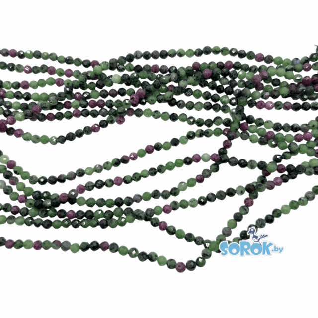 ЦОИЗИТ рубиновый c юв. огранкой, кат А, 4 мм