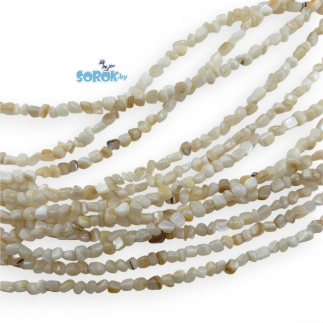 ПЕРЛАМУТР галька, айвори 2-5х5мм