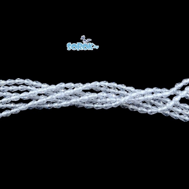 ЦИРКОН с юв.огр, капля, White, 6х4мм