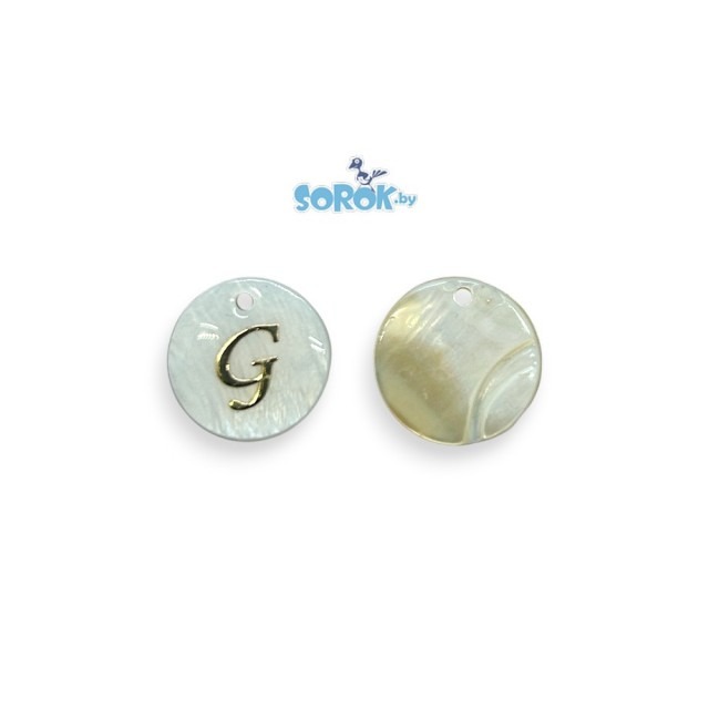 ПОДВЕСКА из перламутра, диск, G