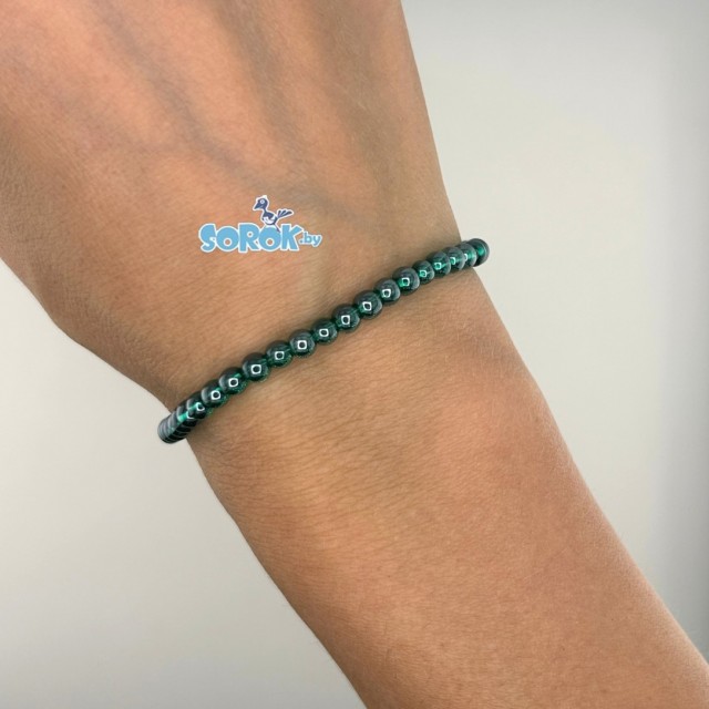 БУСИНА из стекла, Crystal Dark Green(4мм)