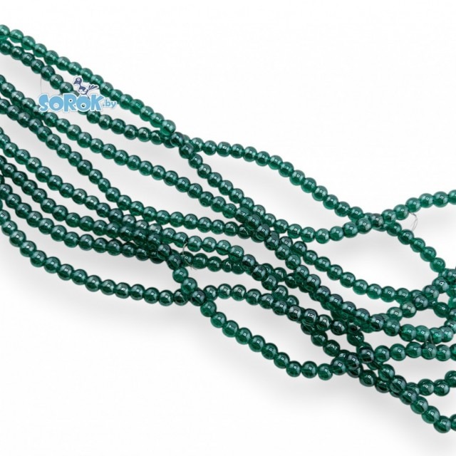 БУСИНА из стекла, Crystal Dark Green(4мм)