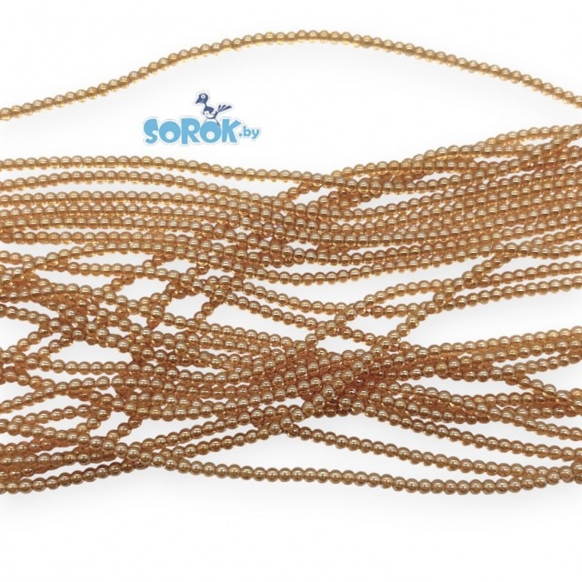 БУСИНА из стекла, Golden Shadow (2,5мм) / НИТЬ 36см