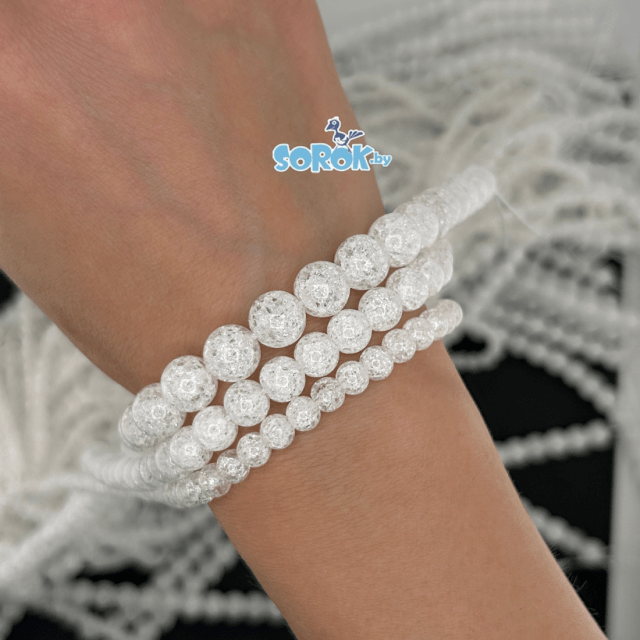 БУСИНА из стекла, сахарный кварц