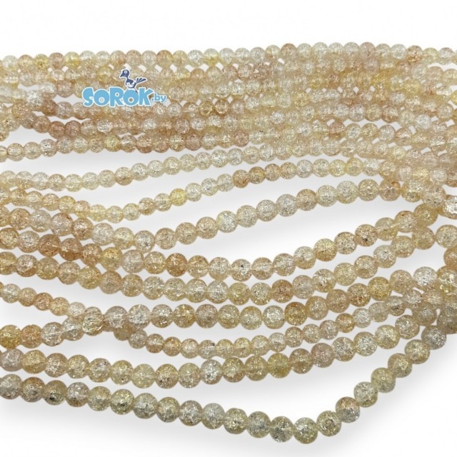 БУСИНА из стекла, сахарный кварц, Silk