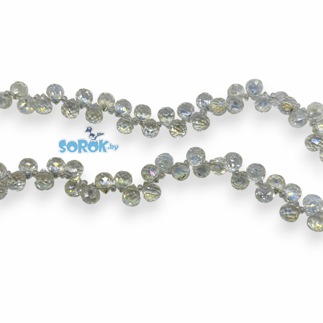 БУСИНА из стекла, капля с огр, Moonlight,10х8мм