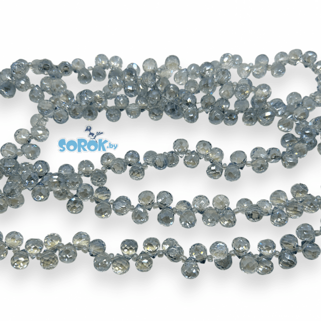 БУСИНА из стекла, капля с огр, Blue Shade,10х8м