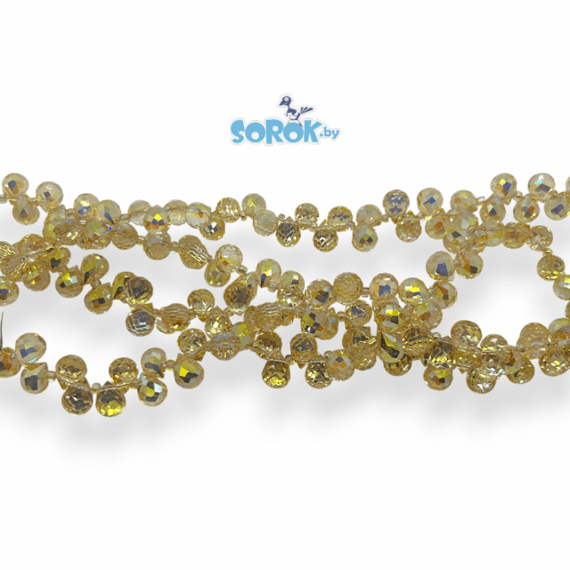 БУСИНА из стекла, капля с огр., Colorado Topaz Shimer, 8х10мм