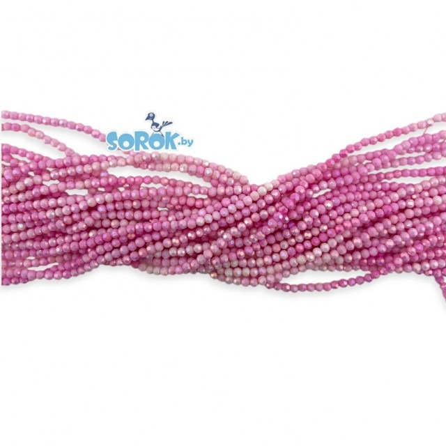 	БУСИНА из стекла с юв.огр., Pastel Light Pink gradient, 4мм/нить 36см