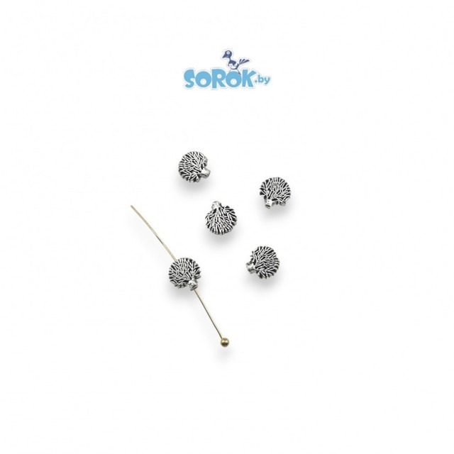 БУСИНА, дерево жизни 3D, цвет темное серебро, 8х3мм