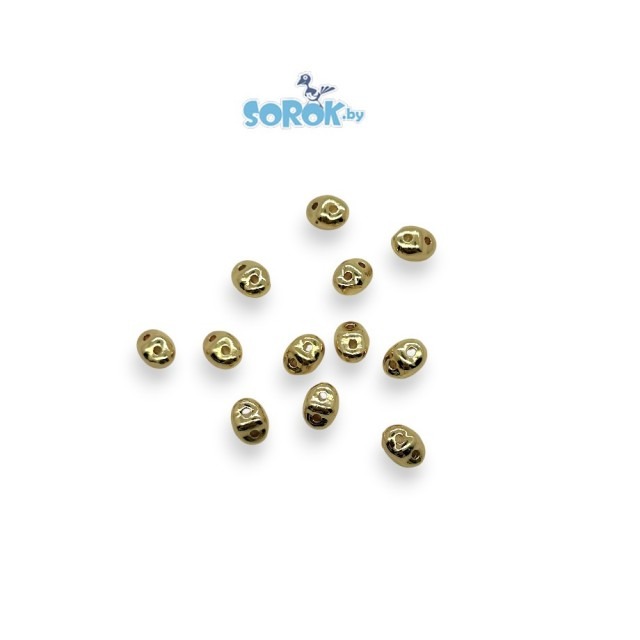 БУСИНА, SuperDuo, позолота, 6,5x5x4мм