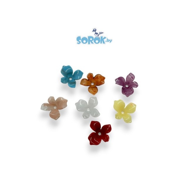 БУСИНА пластик, под камень, магнолия, микс, 27х6мм