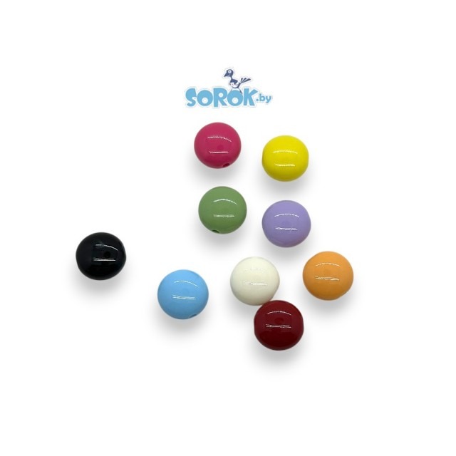 БУСИНА, акрил, диск, глянец, микс, 17x10мм