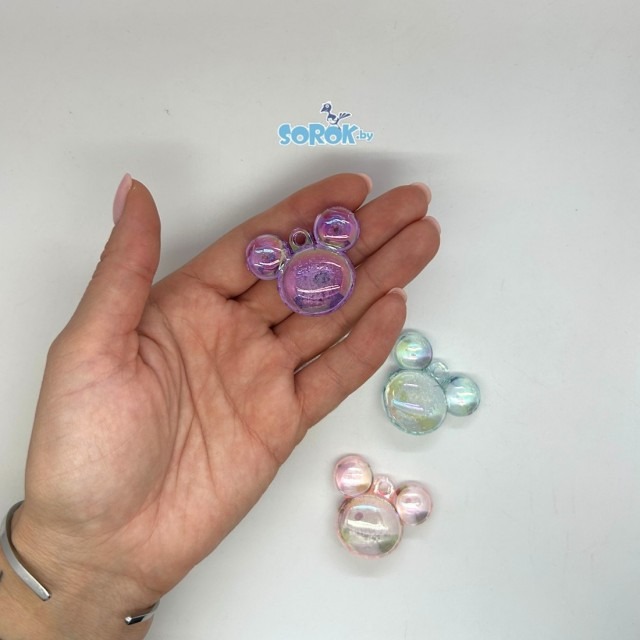 ПОДВЕСКА акрил, Микки Bubble, микс (35х42мм)