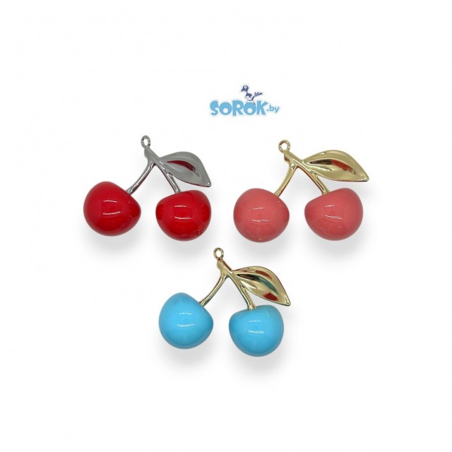 ПОДВЕСКА акрил, вишни, микс (60х72мм)