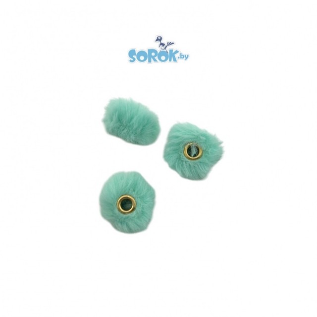 БУСИНА с широким отверстием, меховая, тиффани, золото 12х14мм