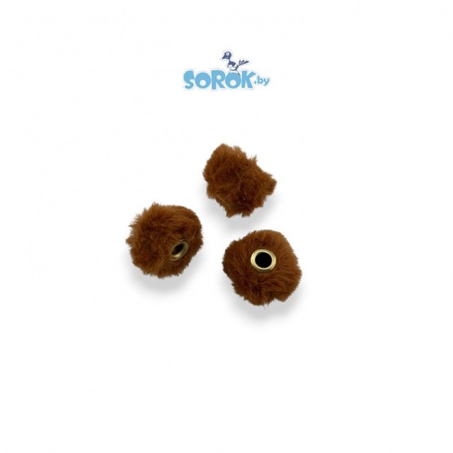 БУСИНА с широким отверстием, меховая, верблюжий, золото 12х14мм