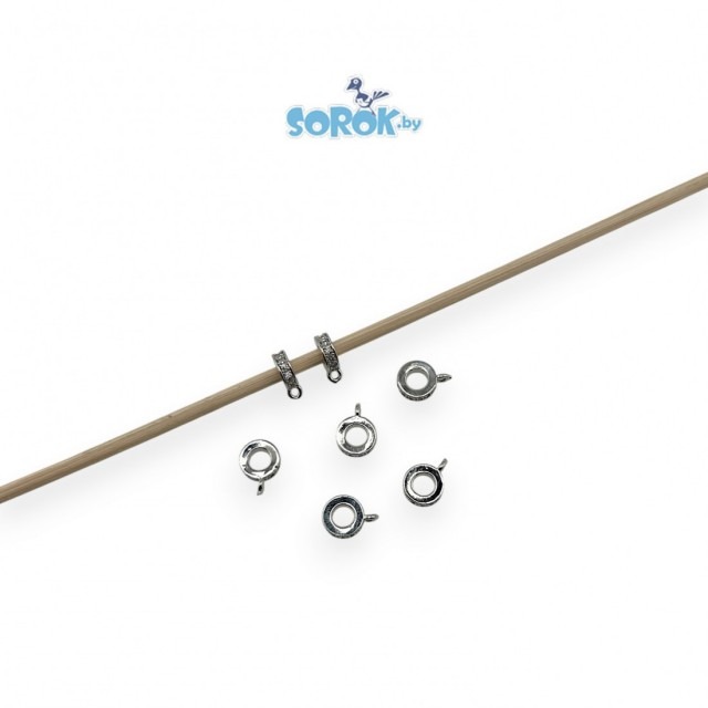 БЕЙЛ с цирконами, колечко, родий, 8x 4мм