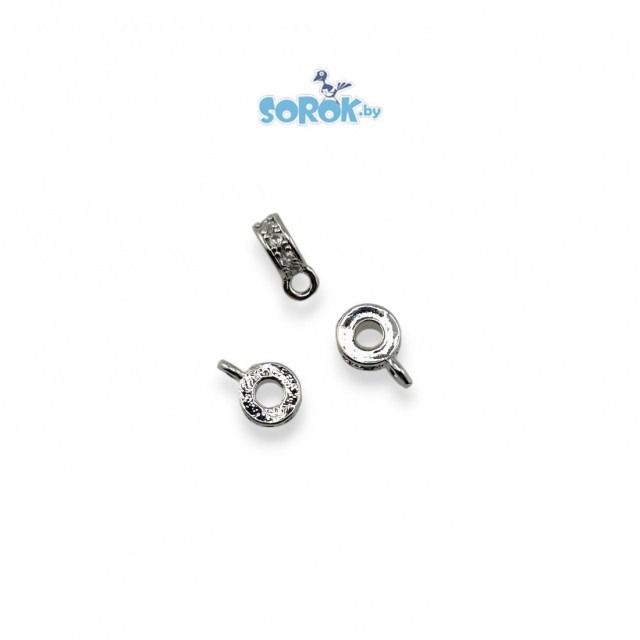 БЕЙЛ с цирконами, колечко, родий, 6мм