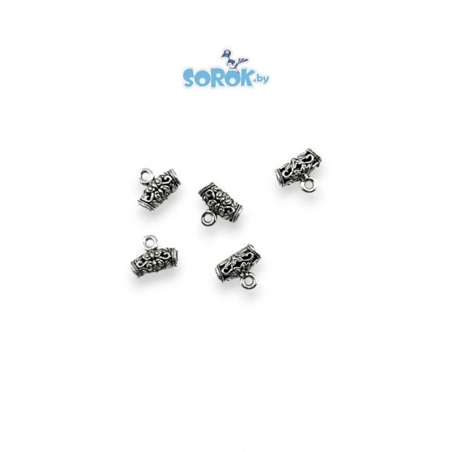 БЕЙЛ, узорный, цвет античное серебро, 4х10мм