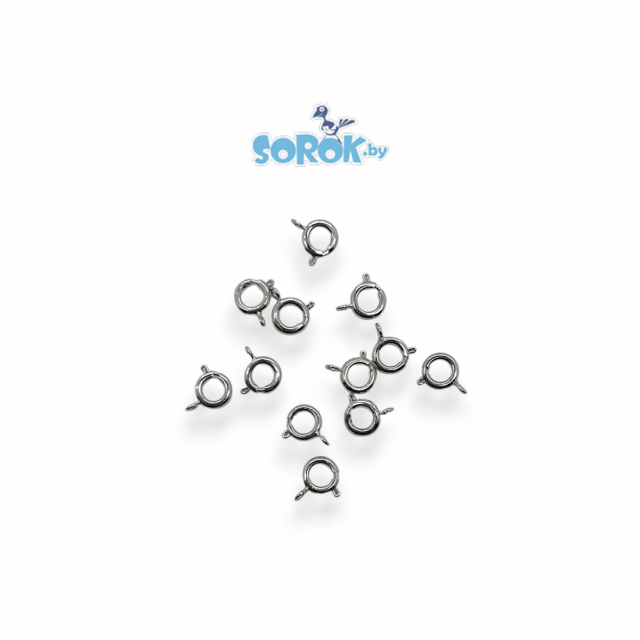 ЗАМОК ювелирный, цвет светлое серебро, 10 мм