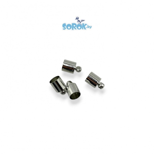 КОНЦЕВИК для шнура с петлей, темное серебро, 6*10мм