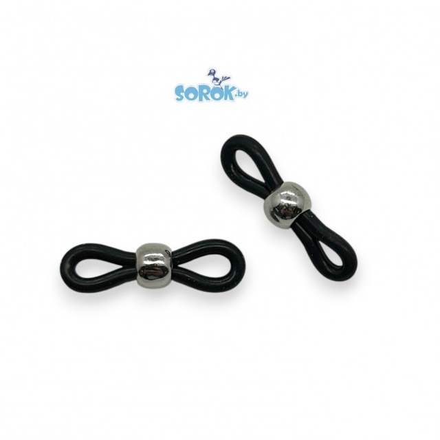 ДЕРЖАТЕЛЬ для шнура очков, черный с серебром, 22x6мм