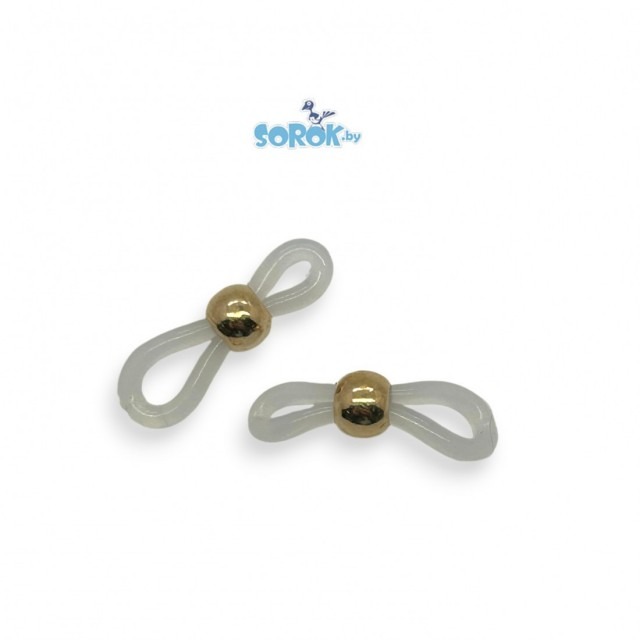 ДЕРЖАТЕЛЬ для шнура очков, белый с золотом, 22x6мм