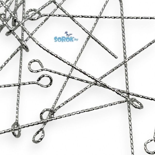 ПИНА петелька, ажур, родий, 40x0,7мм