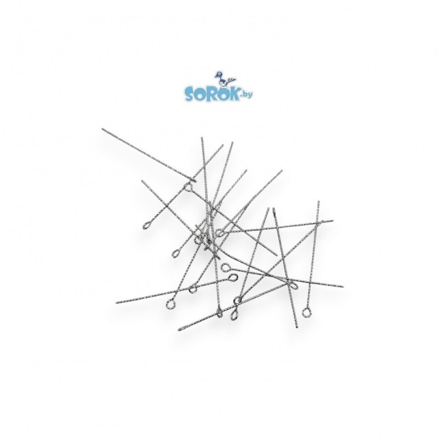 ПИНА петелька, ажур, родий, 40x0,7мм